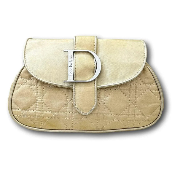 Upcycled & Reworked Christian Dior Monogram Quilted Gold Crossbody Clutch Bag - Picture 6 of 16